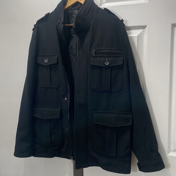 Express pea coat. Black. Size large - Picture 3 of 4